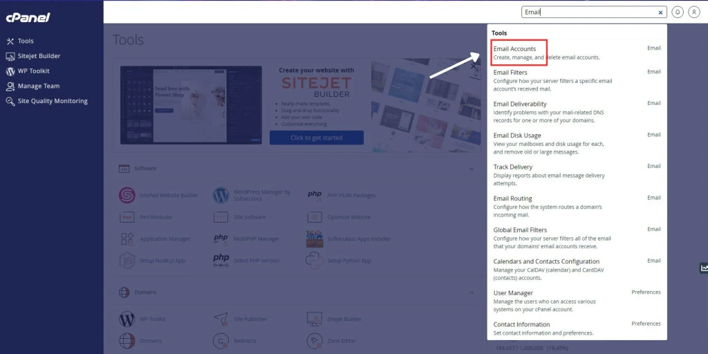 cara mengganti acount di cPanel