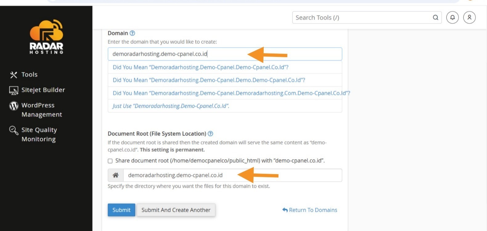 cara membuat subdomain