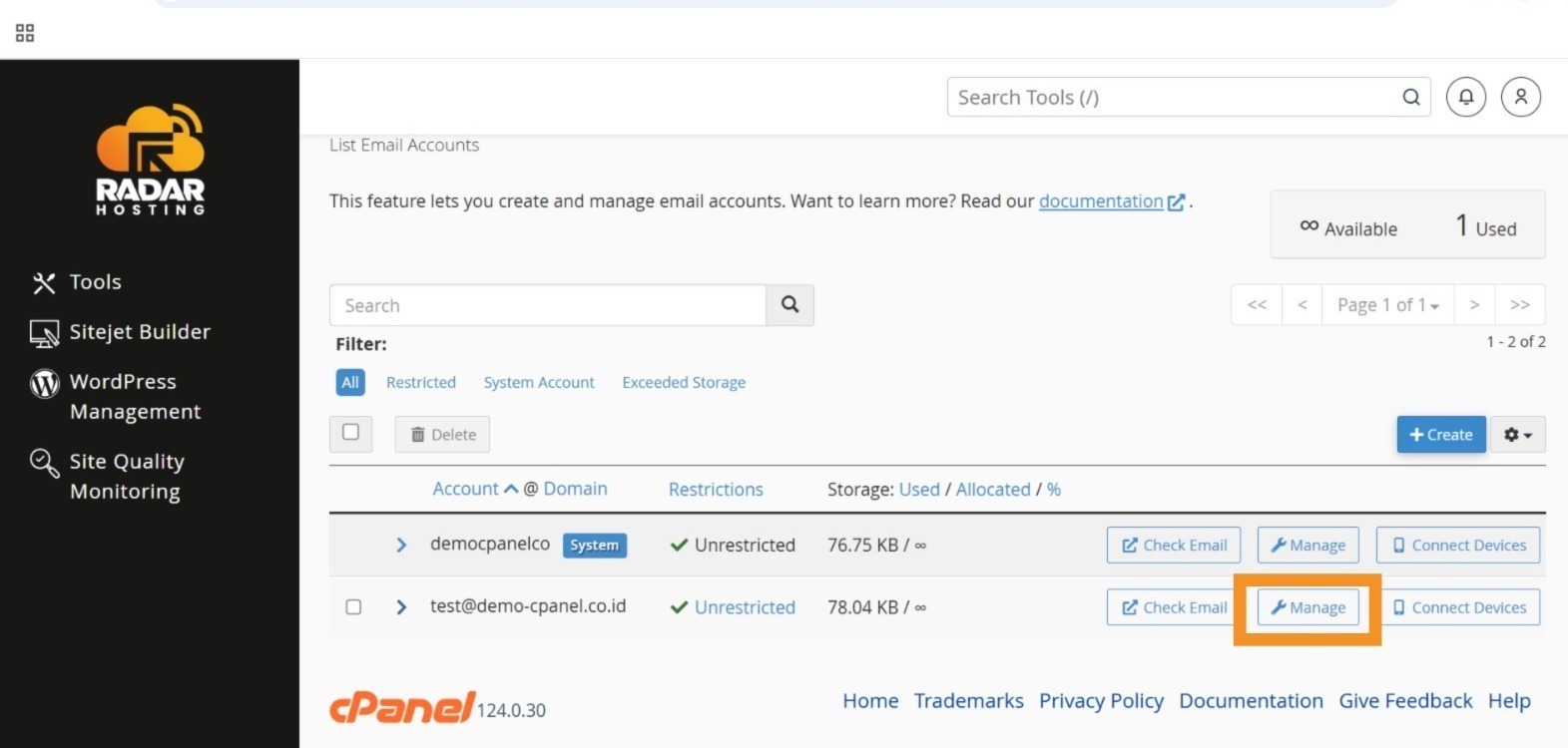 cara suspend email di cpanel